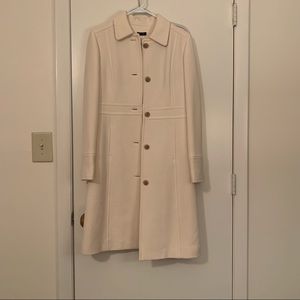 Cream J Crew Long Coat size 10
